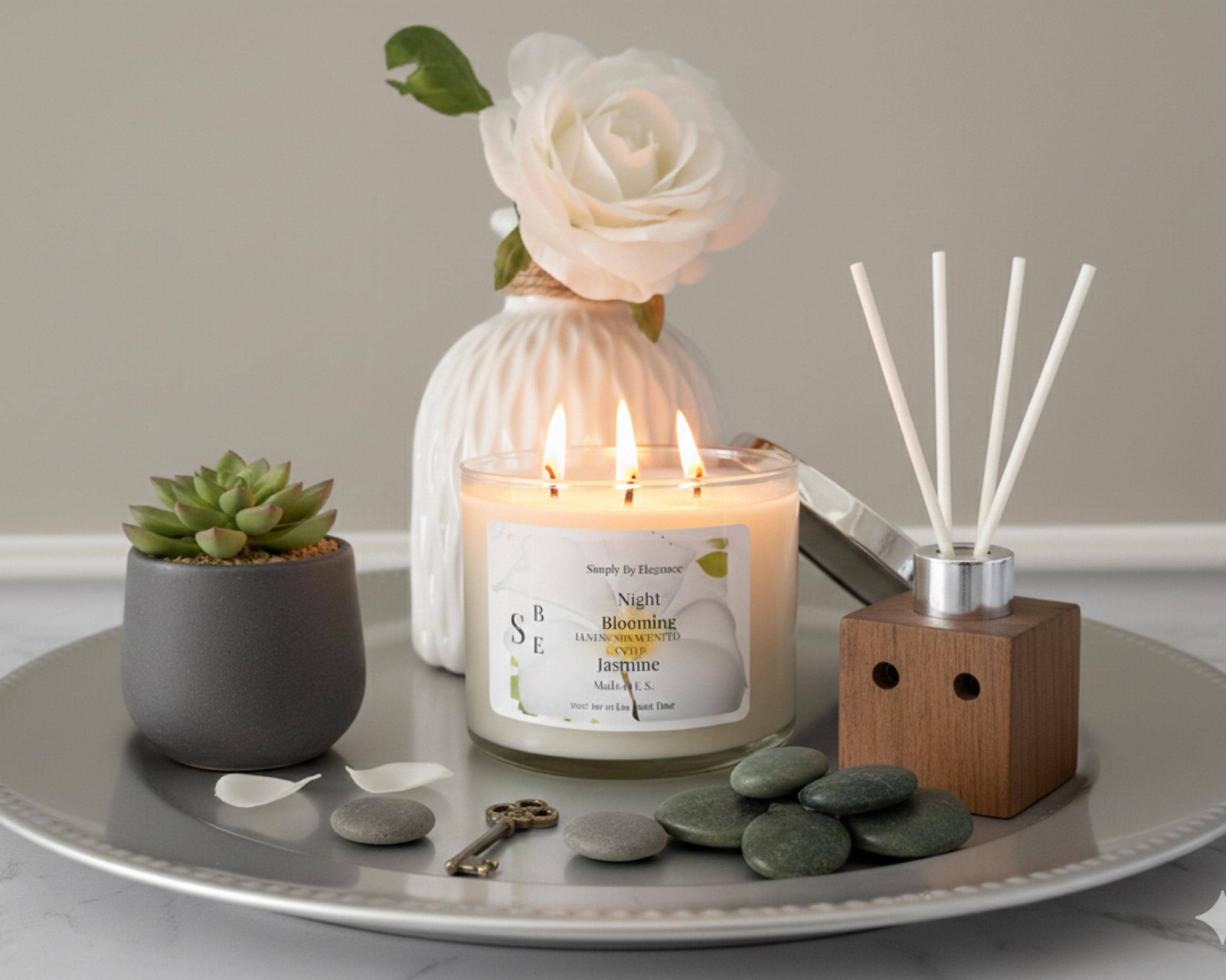 Night Blooming Jasmine– Triple Wick  15oz Luxury Soy Candle