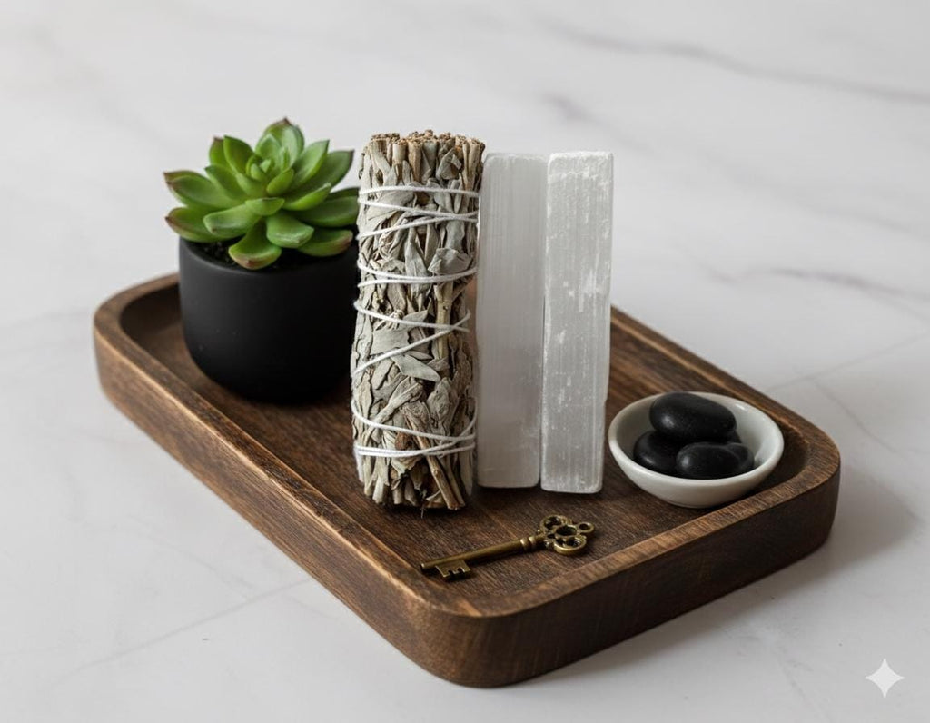 White Sage Smudge Bundle with Selenite Sticks • Energy Cleansing Kit
