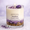 Amethyst Crystal Candle – Sandalwood Scent, 10oz Calm Energy Candle
