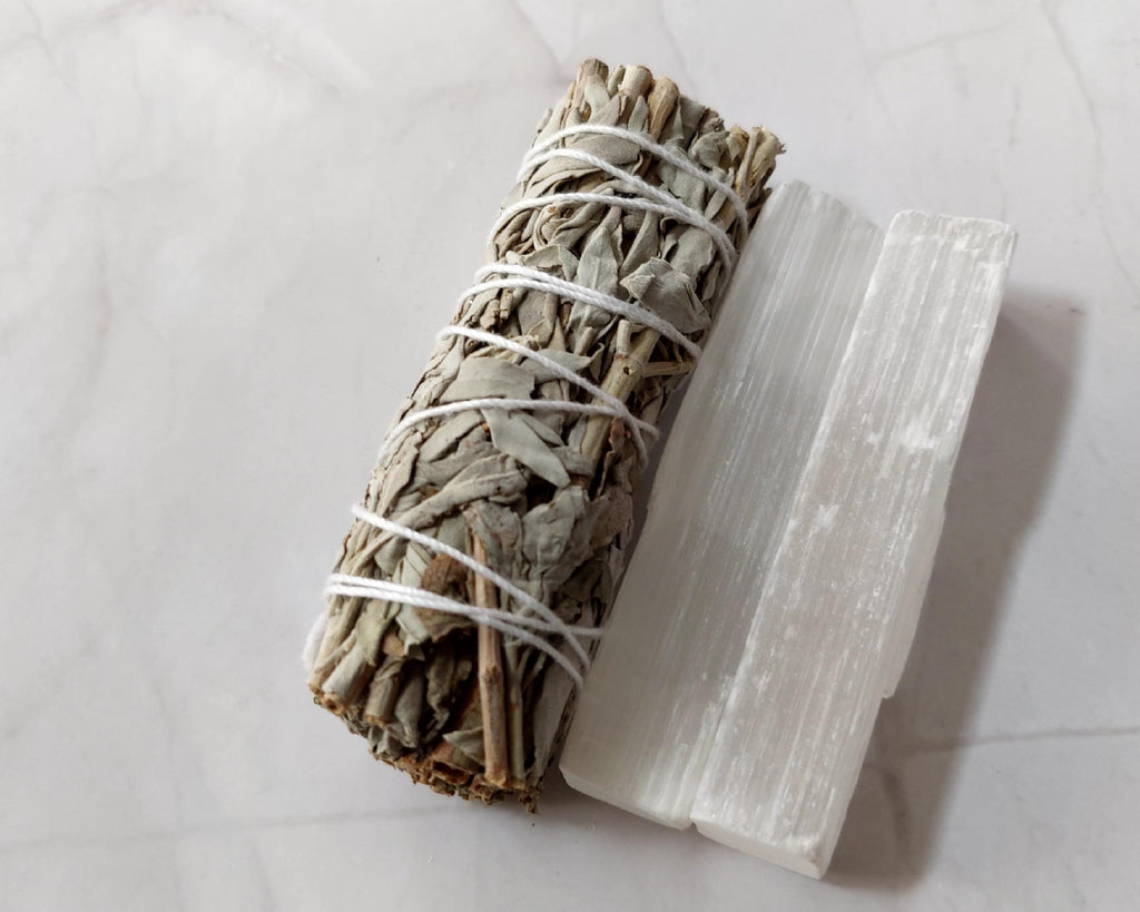 Night Blooming Jasmine Soy Candle • Sage Smudge Kit