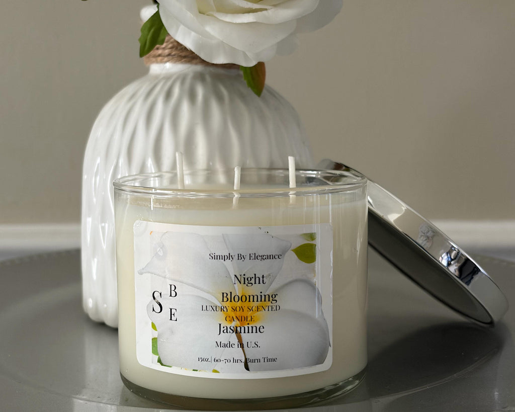 Night Blooming Jasmine– Triple Wick  15oz Luxury Soy Candle
