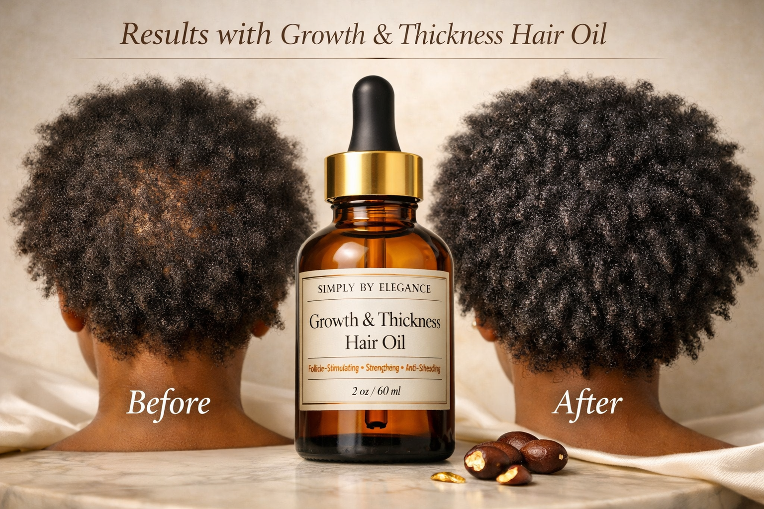 Growth & Thickness Hair Oil — Herbal‑Infused | Strengthening | Anti‑Shedding