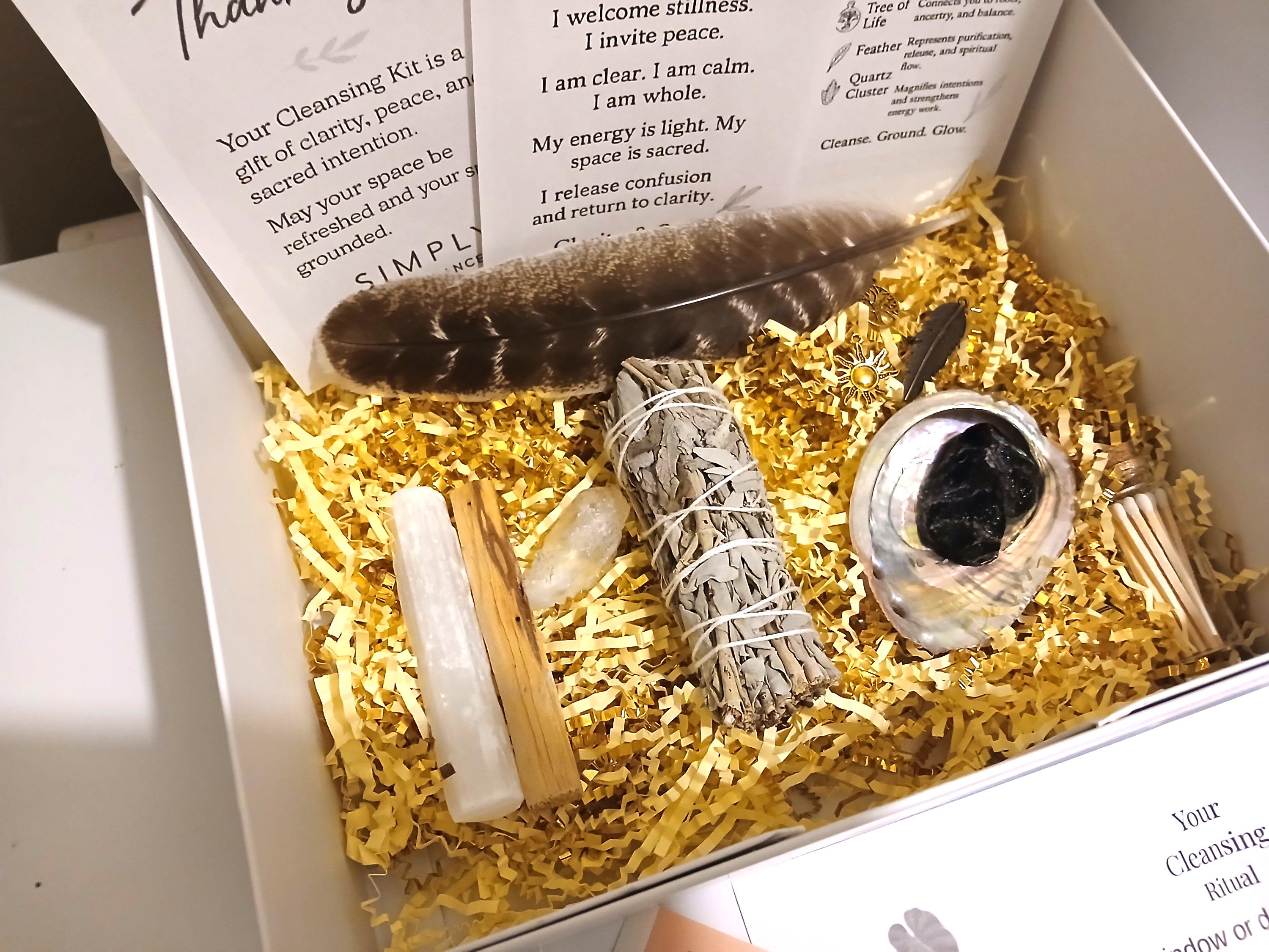 Spiritual Smudge Kit with Natural Turkey Feather | Energy Cleansing