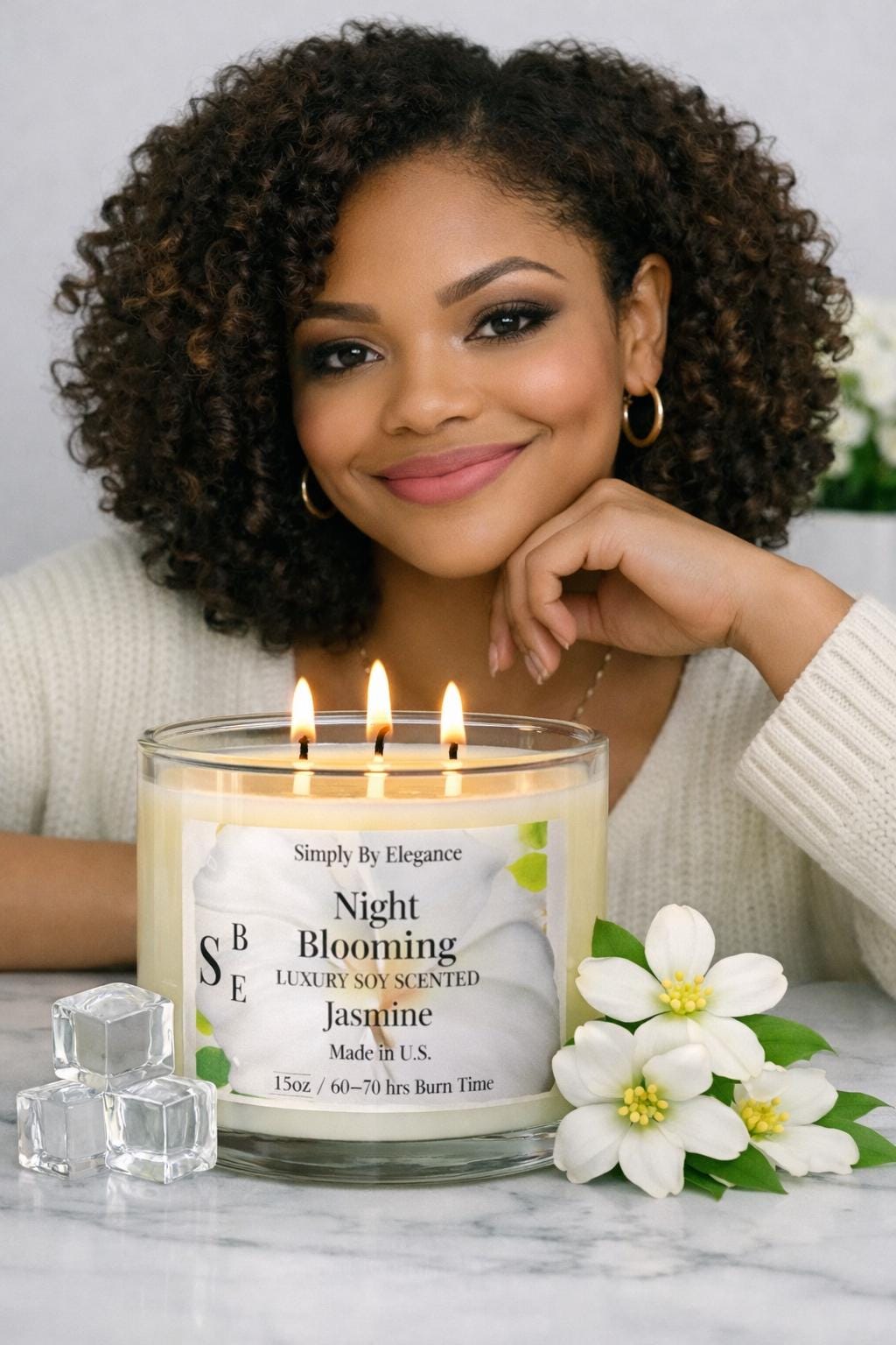 Night Blooming Jasmine– Triple Wick  15oz Luxury Soy Candle