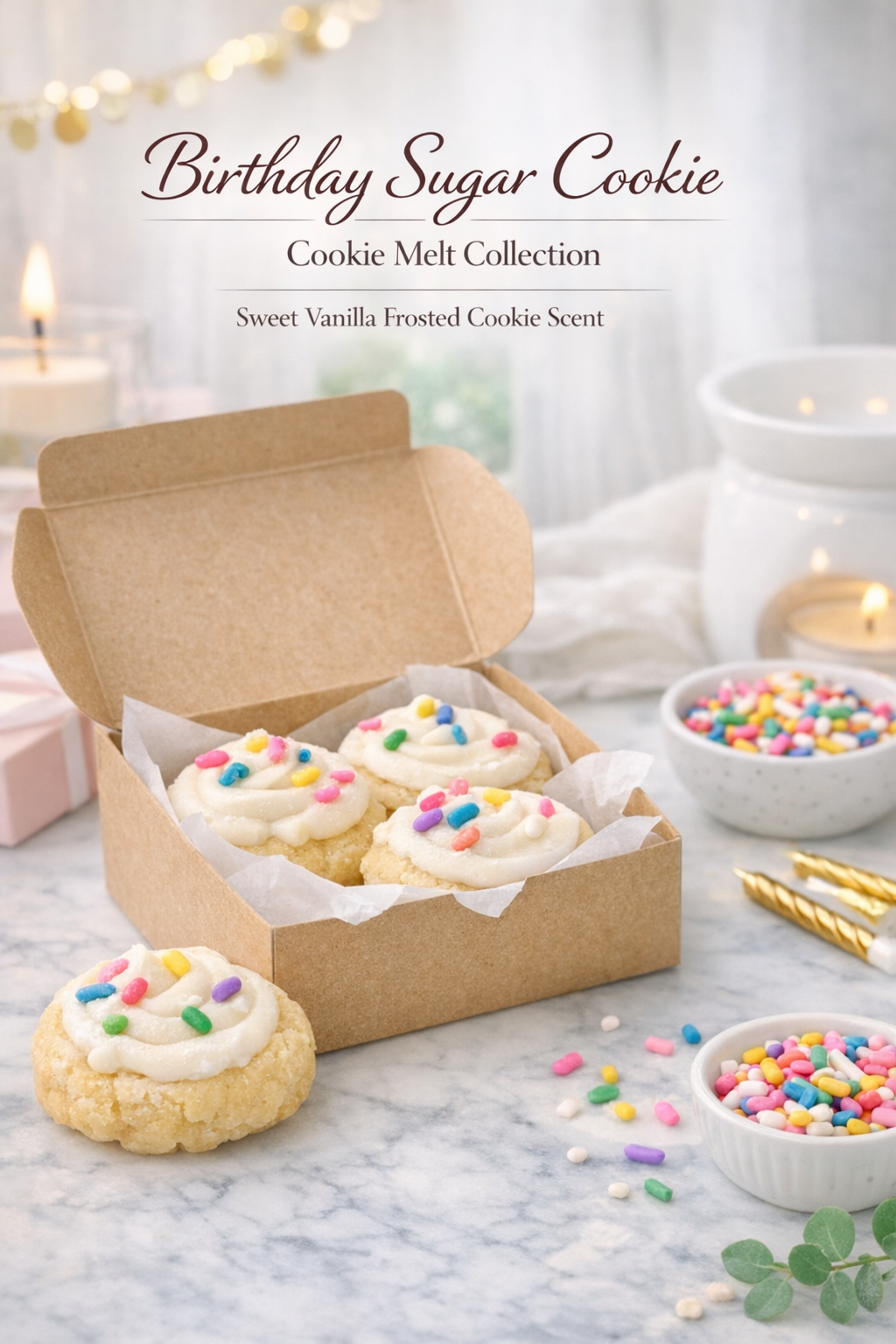 Birthday Sugar Cookie Wax Melts – Sweet Vanilla Frosted Cookie Scent Simply By Elegance