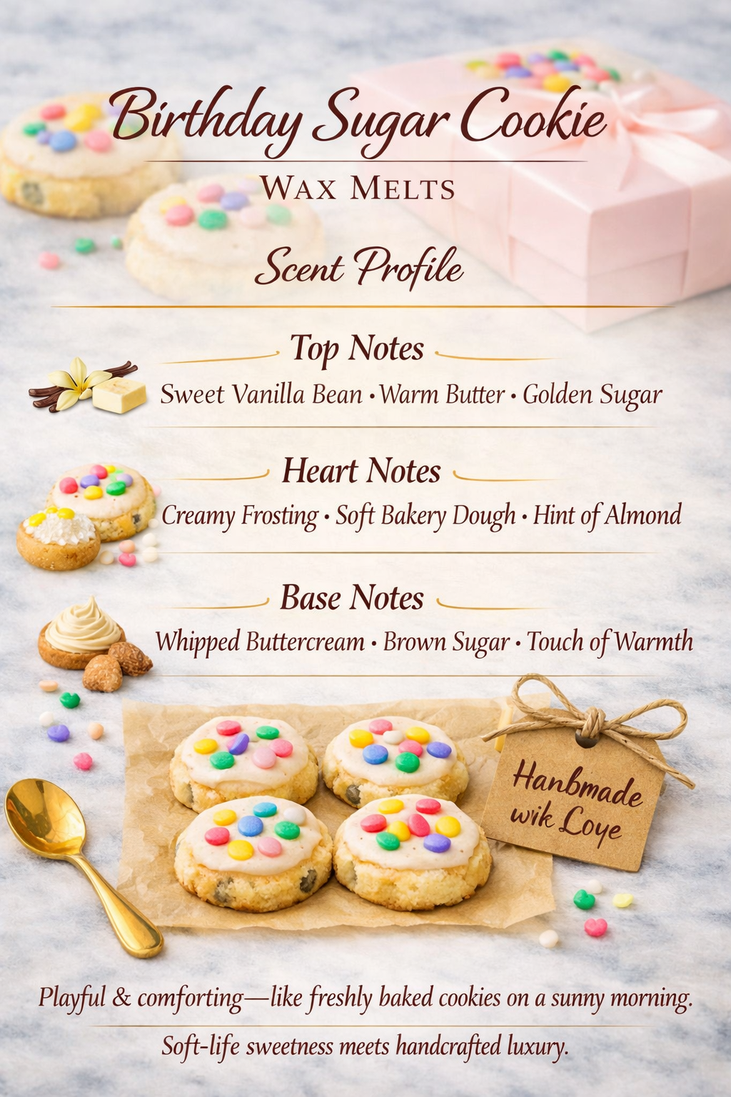 Birthday Sugar Cookie Wax Melts – Sweet Vanilla Frosted Cookie Scent Simply By Elegance