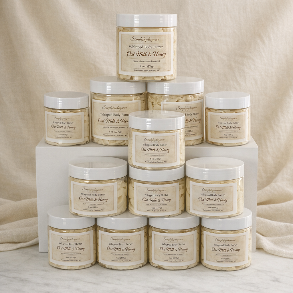 Whipped Body Butter – Oat Milk & Honey (8 oz Skin‑Nourishing Formula)