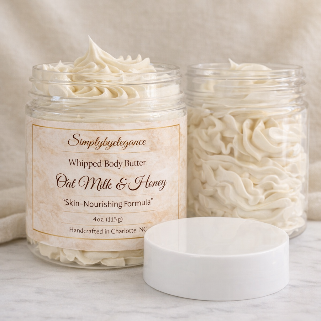 Whipped Body Butter – Oat Milk & Honey (8 oz Skin‑Nourishing Formula)