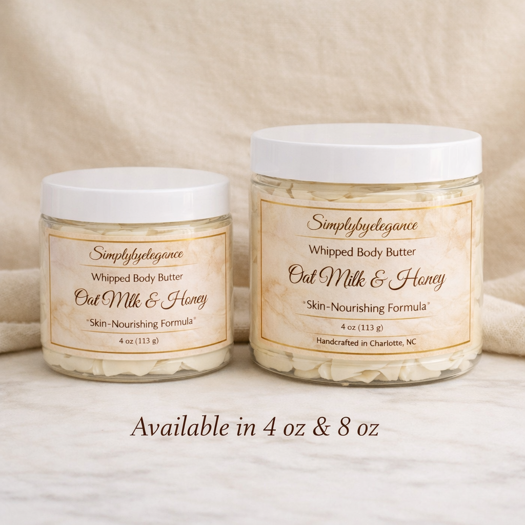 Whipped Body Butter – Oat Milk & Honey (8 oz Skin‑Nourishing Formula)