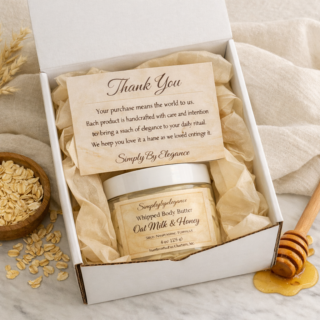 Whipped Body Butter – Oat Milk & Honey (8 oz Skin‑Nourishing Formula)