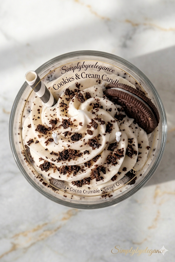 Cookies & Cream Candle – Dessert Inspired Glow (10 oz Soy Blend)
