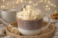 Caramel Clouds Candle – Caramel Latte Cafe Mocha Scent, 15oz Cozy Café Candle