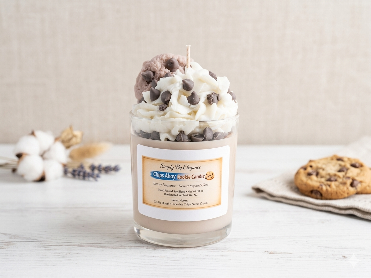 Chips Ahoy Cookie Candle – Dessert‑Inspired Cookie Dough & Chocolate Chip Soy Candle (10 oz)