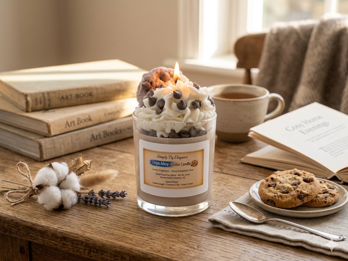 Chips Ahoy Cookie Candle – Dessert‑Inspired Cookie Dough & Chocolate Chip Soy Candle (10 oz)