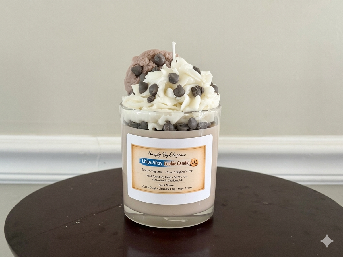 Chips Ahoy Cookie Candle – Dessert‑Inspired Cookie Dough & Chocolate Chip Soy Candle (10 oz)