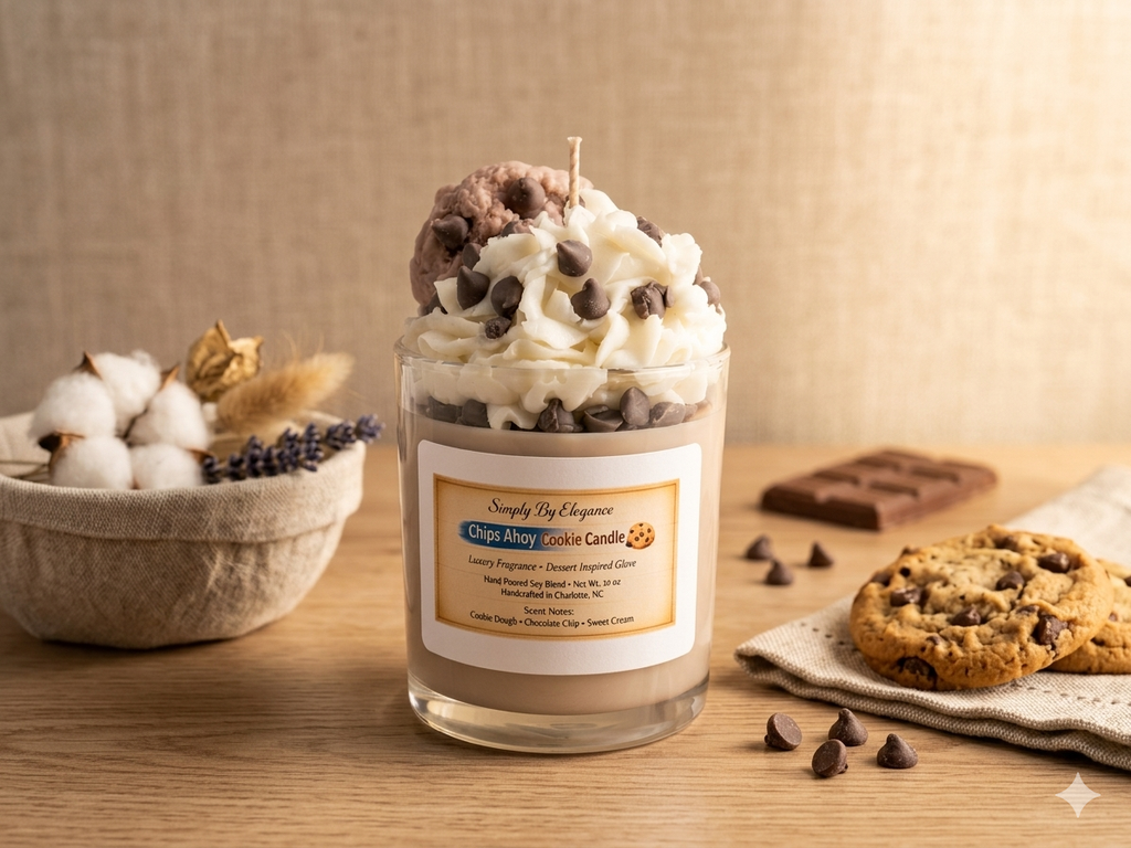 Chips Ahoy Cookie Candle – Dessert‑Inspired Cookie Dough & Chocolate Chip Soy Candle (10 oz)