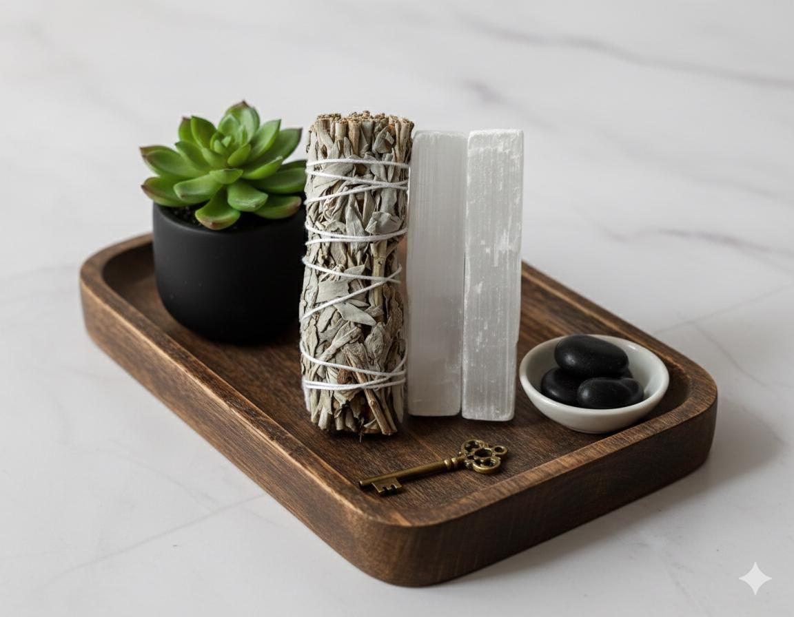 Night Blooming Jasmine Soy Candle • Sage Smudge Kit