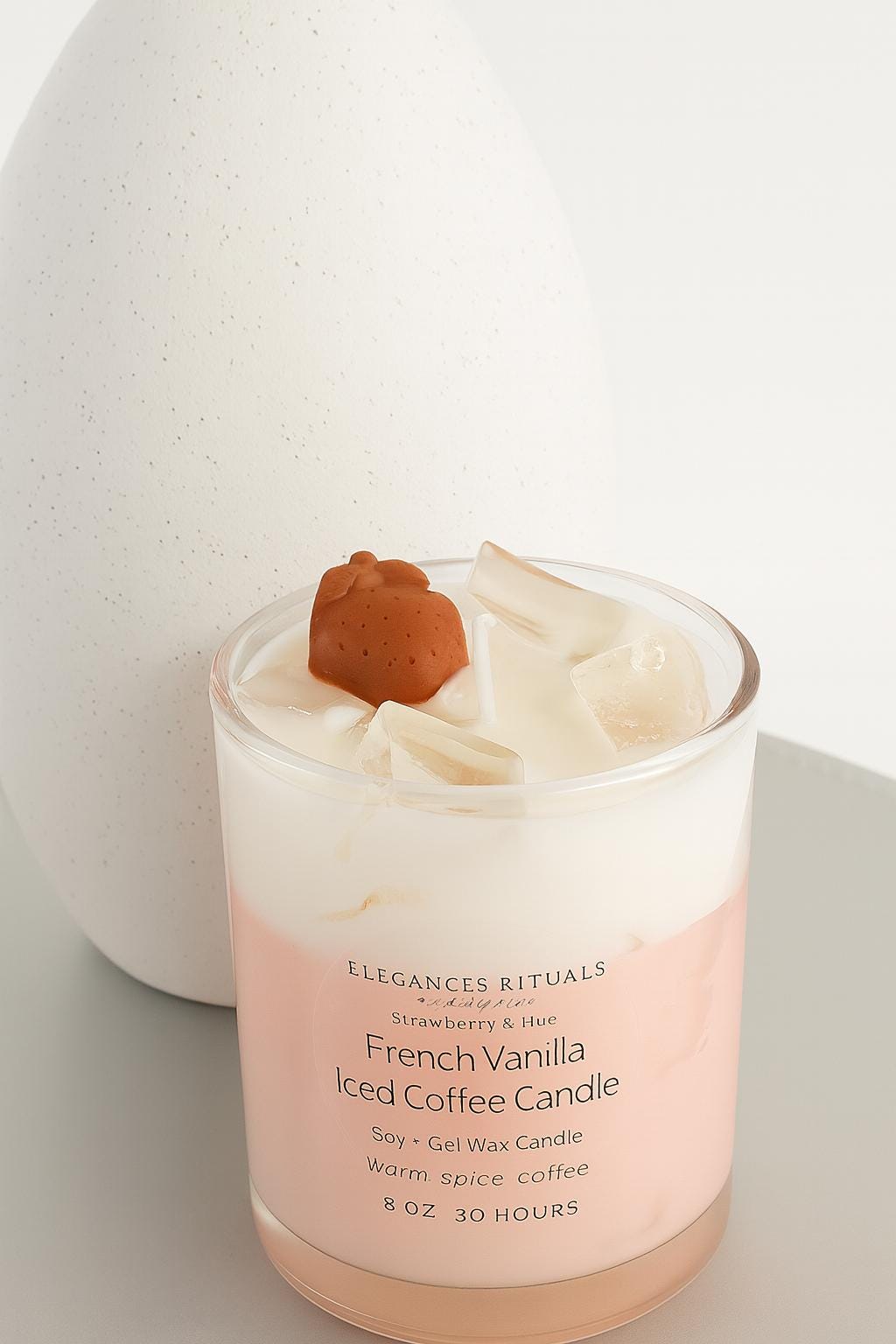 Strawberry French Vanilla Iced Coffee | 8oz Candle