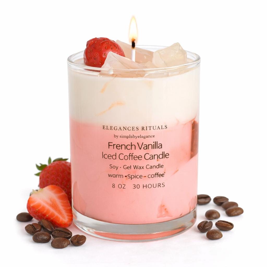 Strawberry French Vanilla Iced Coffee | 8oz Candle