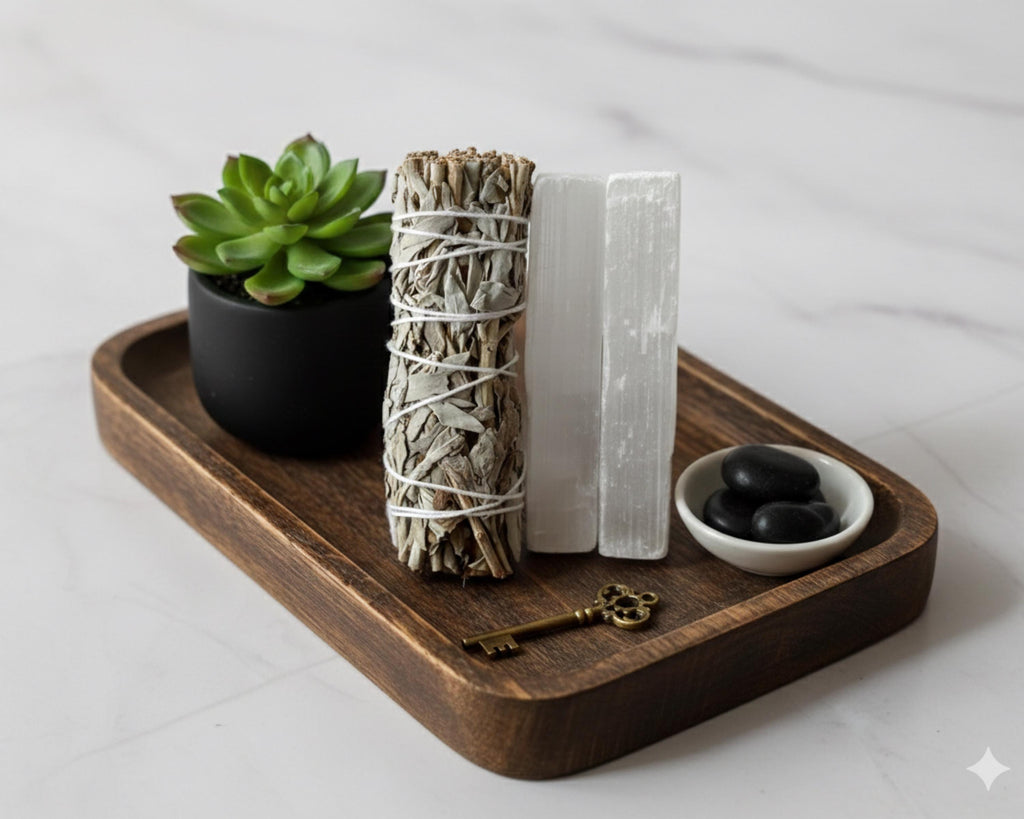 White Sage Smudge Bundle with Selenite Sticks • Energy Cleansing Kit