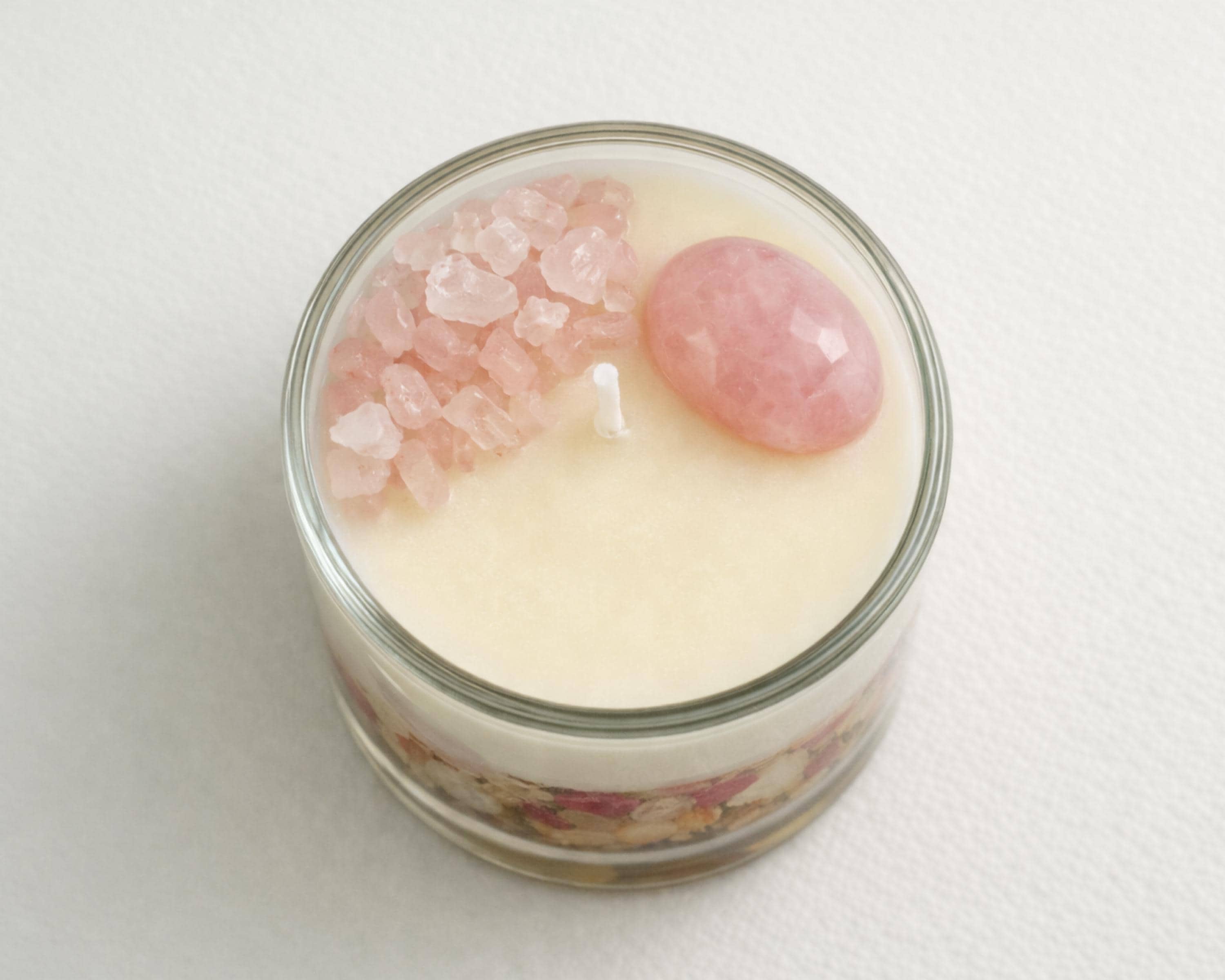 Rose Quartz Crystal Candle –  Rose Scent, 10oz Self‑Love Candle
